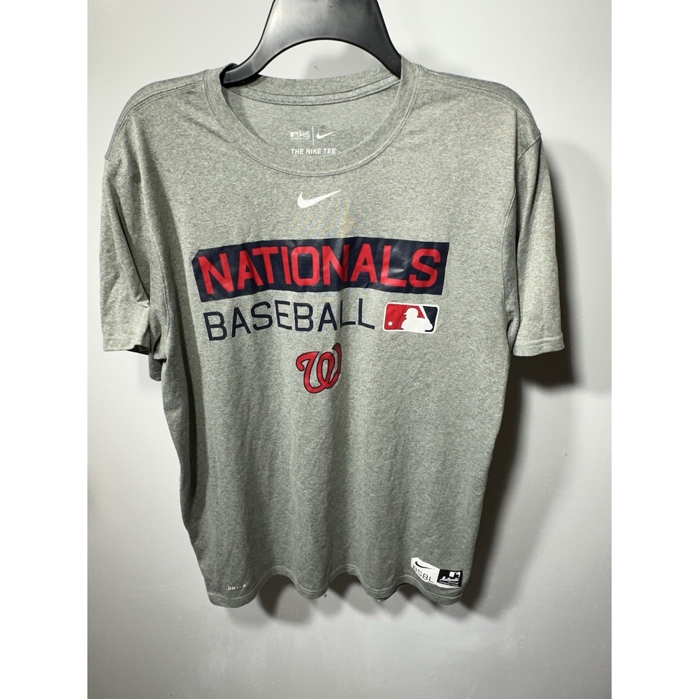 Nike Washington Nationals MLB Gray Shirt L Baseball Official